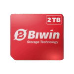 BIWIN-MINI-SDD-2TB-LISTING-DONE-01 - GPD | PC Gaming Handhelds & Mini Laptops Logo untuk Biwin Storage Technology pada kartu persegi berwarna merah mengkilap, dengan lencana putih di sudut kanan atas yang bertuliskan "2 TB", dengan latar belakang hijau tua.