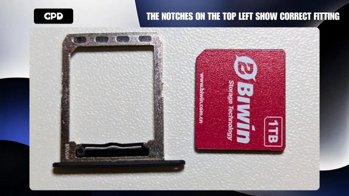 The notches on the top left show correct fitting