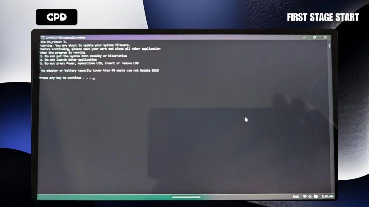 A GPD WIN 5 BIOS frissítése