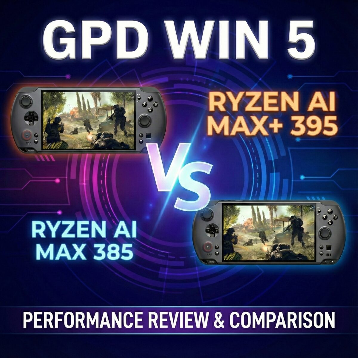 GPD WIN 5 Ryzen AI MAX 395 έναντι 385