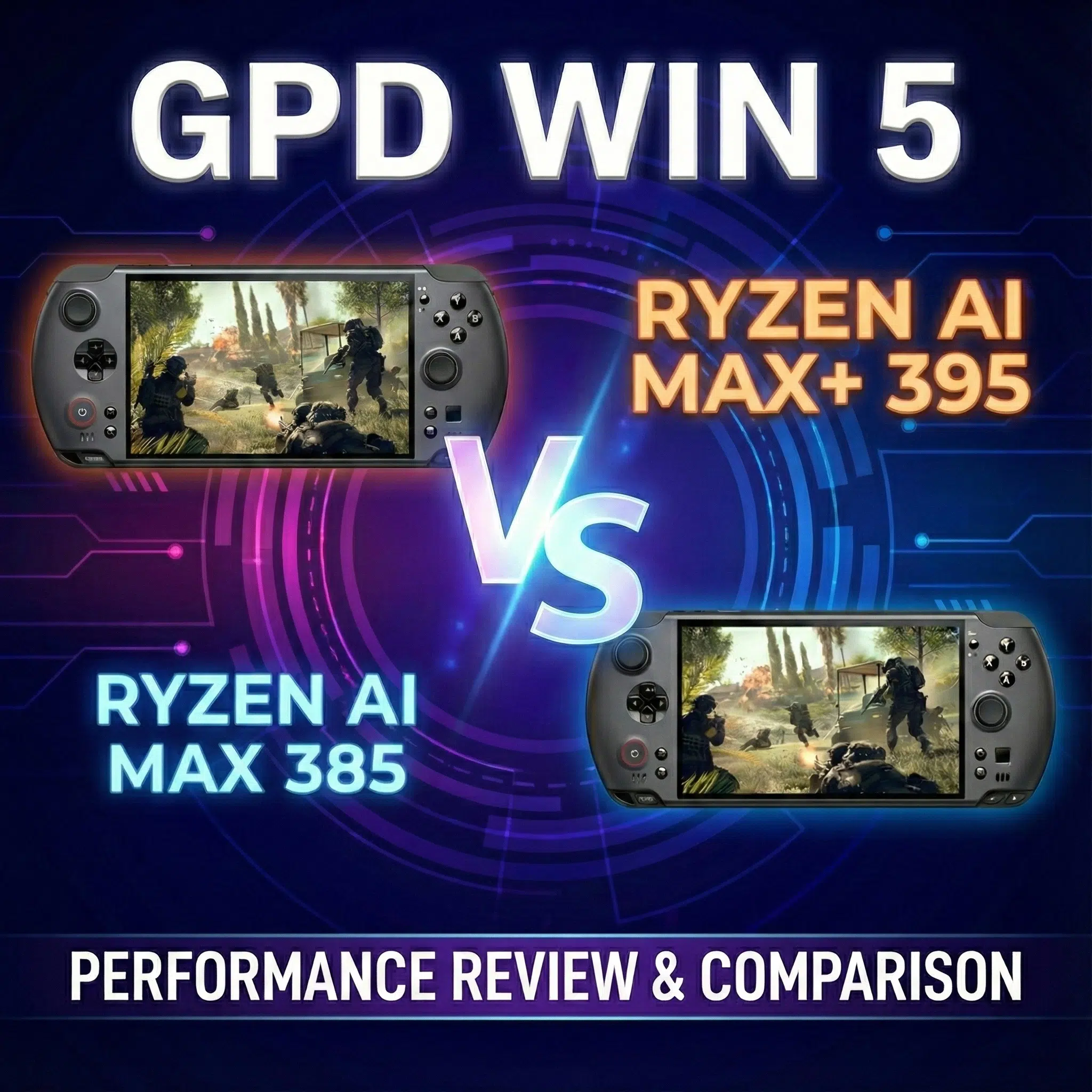 GPD WIN 5 Ryzen AI MAX 395 proti 385