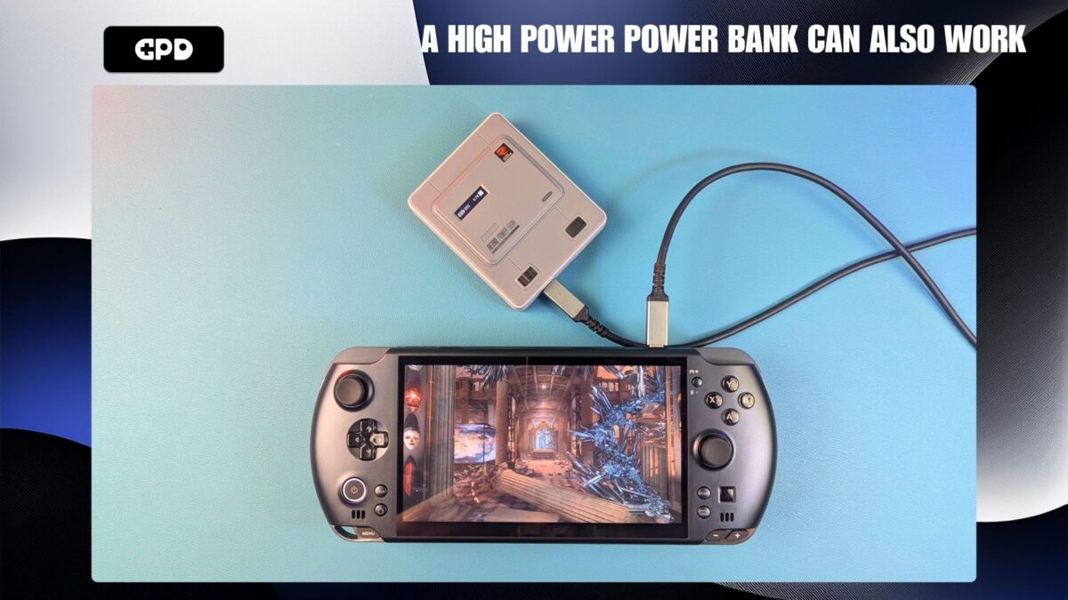 A high capacity power bank could also be used as an alternative - GPD | PC Gaming Handhelds & Mini Laptops Kaip alternatyvą taip pat galima naudoti didelės talpos maitinimo banką