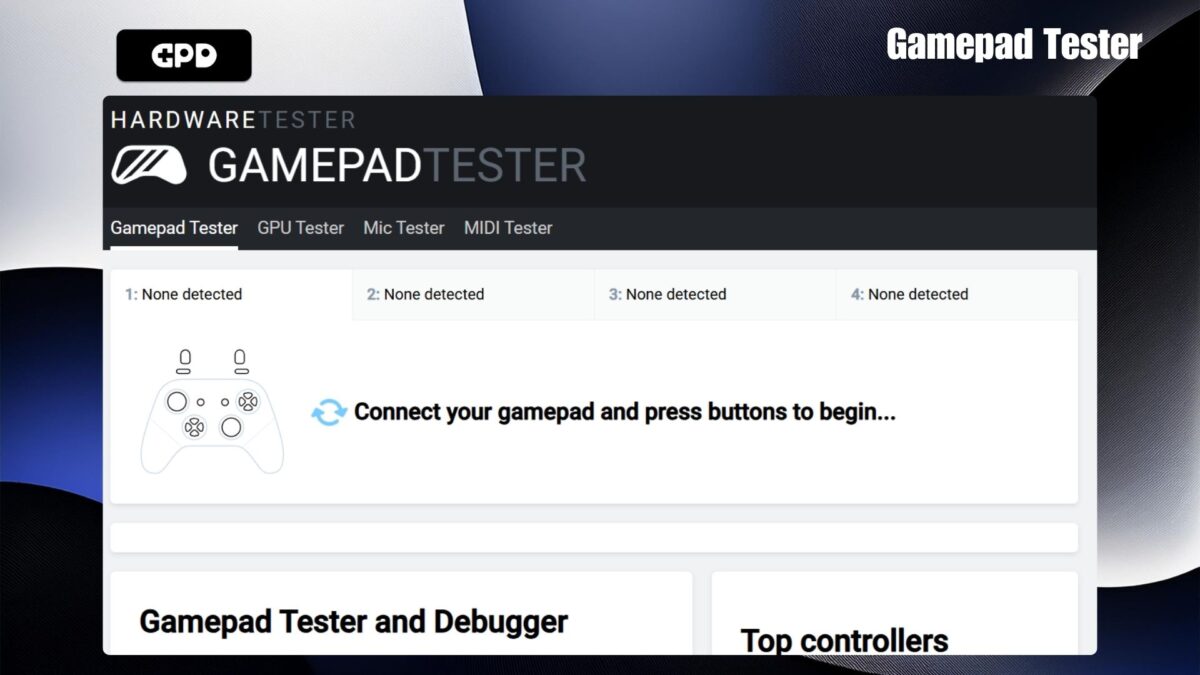 Gamepad Tester Website - GPD | PC Gaming Handhelds & Mini Laptops Strona testera gamepadów