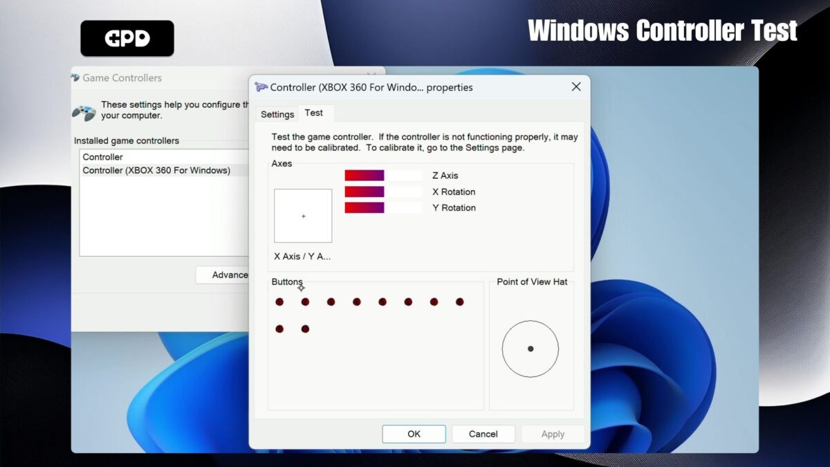 Windows Controller Test - GPD | PC Gaming Handhelds & Mini Laptops Test kontrolera Windows