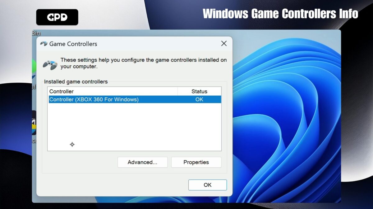 Windows Game Controllers Info - GPD | PC Gaming Handhelds & Mini Laptops Informacje o kontrolerach gier Windows