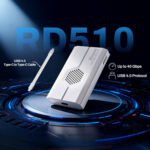 Promotional image of the Biwin RD510 showing the device and a USB 4.0 Type-C cable, highlighting "Up to 40 Gbps" speed and support for the "USB 4.0 Protocol".