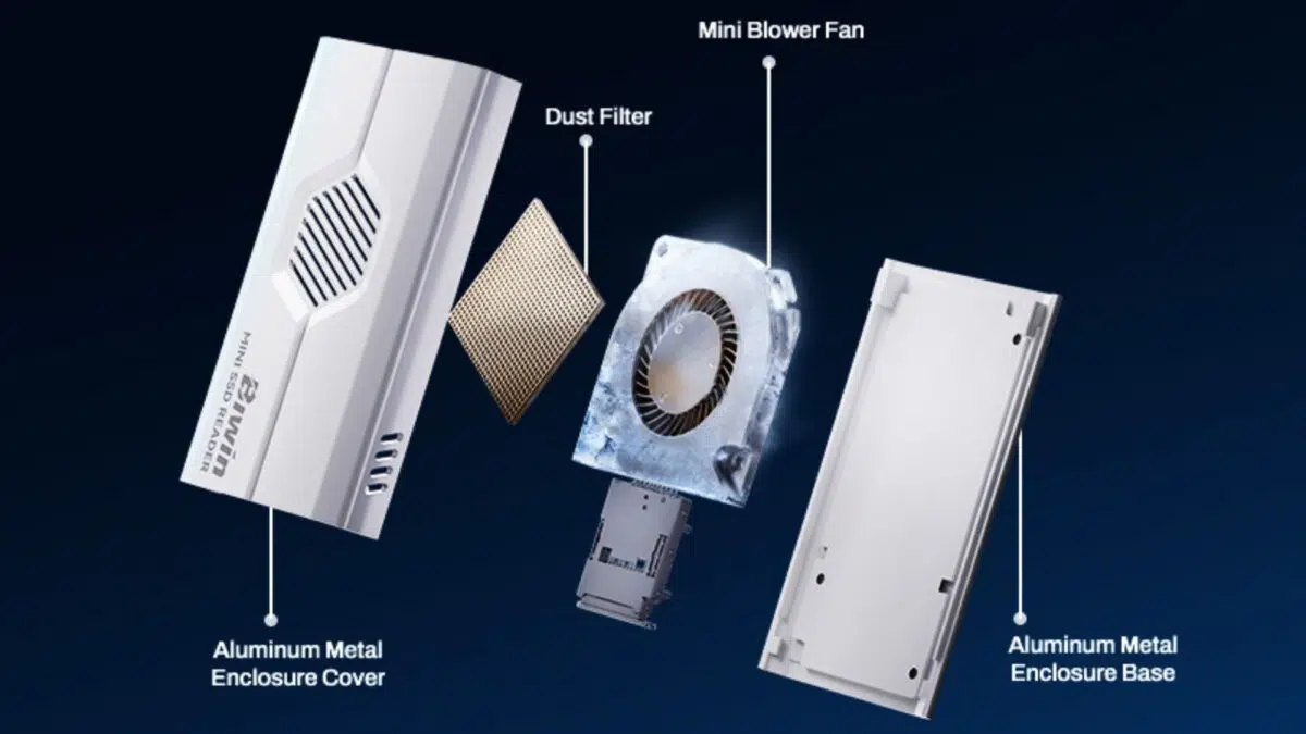 Biwin RD510 Mini SSD Reader with built in cooling fan