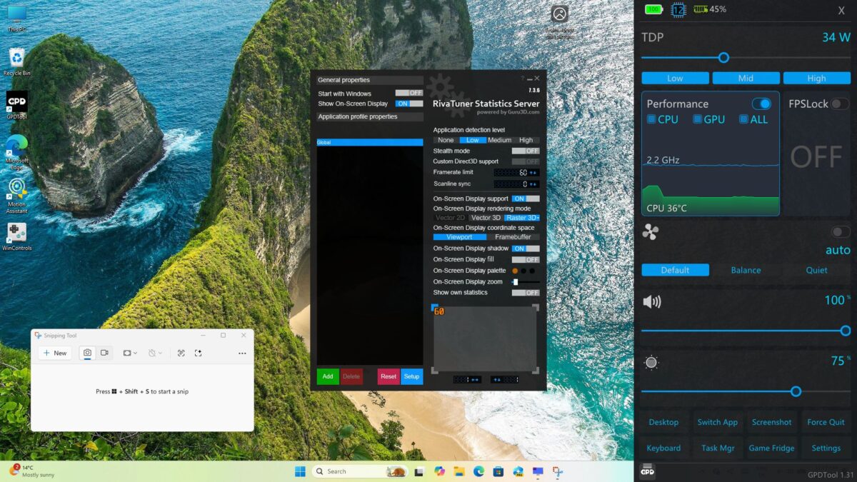 GPD Tool - Performance with RivaTuner