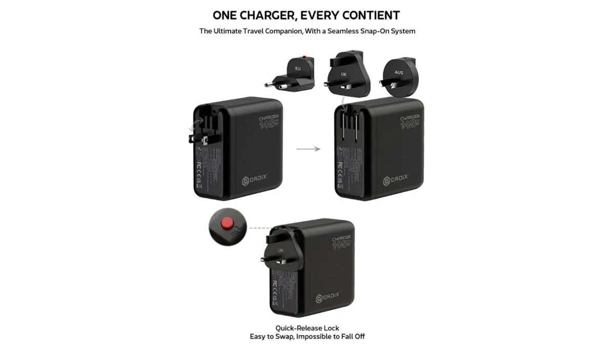 DROIX 140W USB-C seinalaadija pistikud