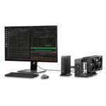 GPD G2 utilised in a professional workstation setup for Linux-based data processing, AI model monitoring, and software development.