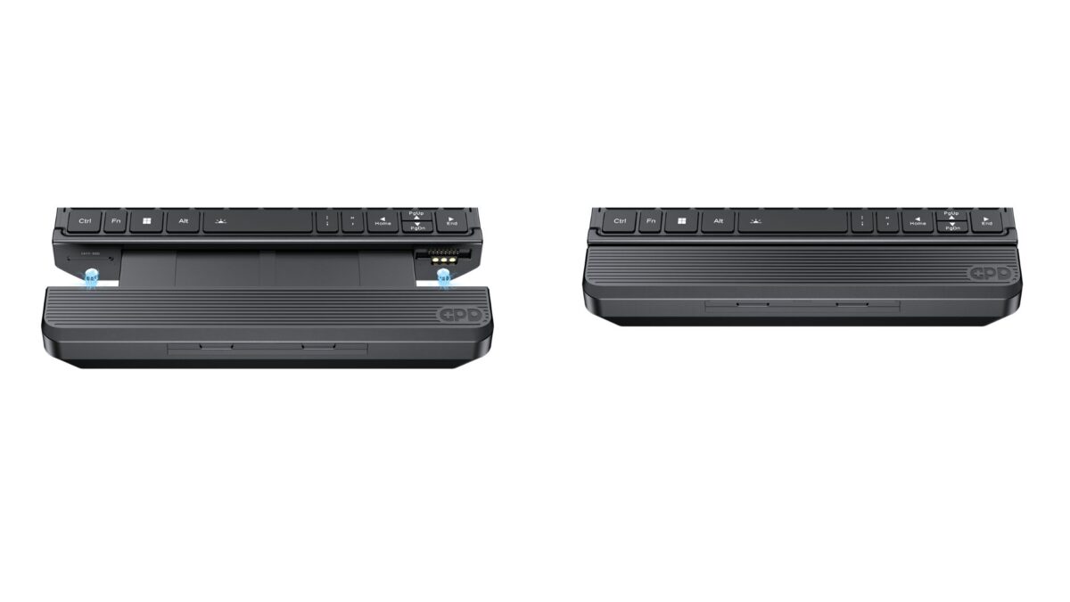 The GPD WIN MAX 3 battery slots into place