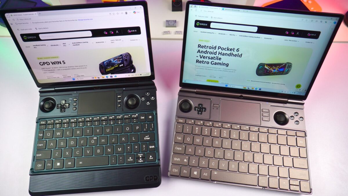 The GPD WIN MAX 3 and GPD WIN MAX 2 displays and keyboard
