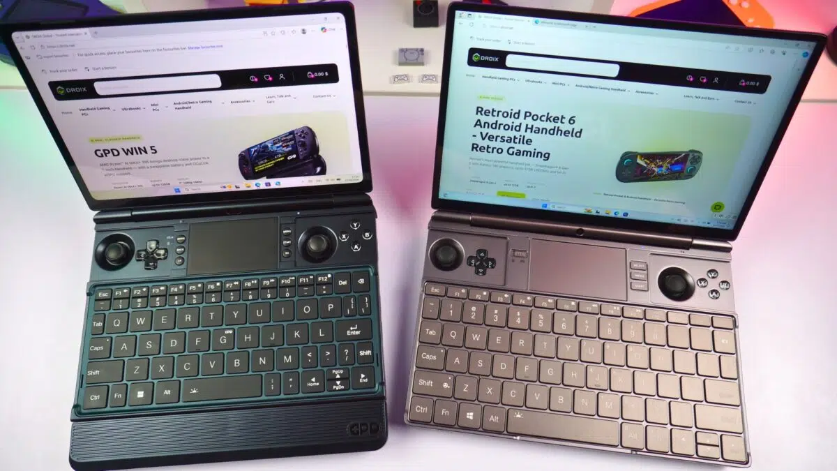 The GPD WIN MAX 3 and GPD WIN MAX 2 displays and keyboard