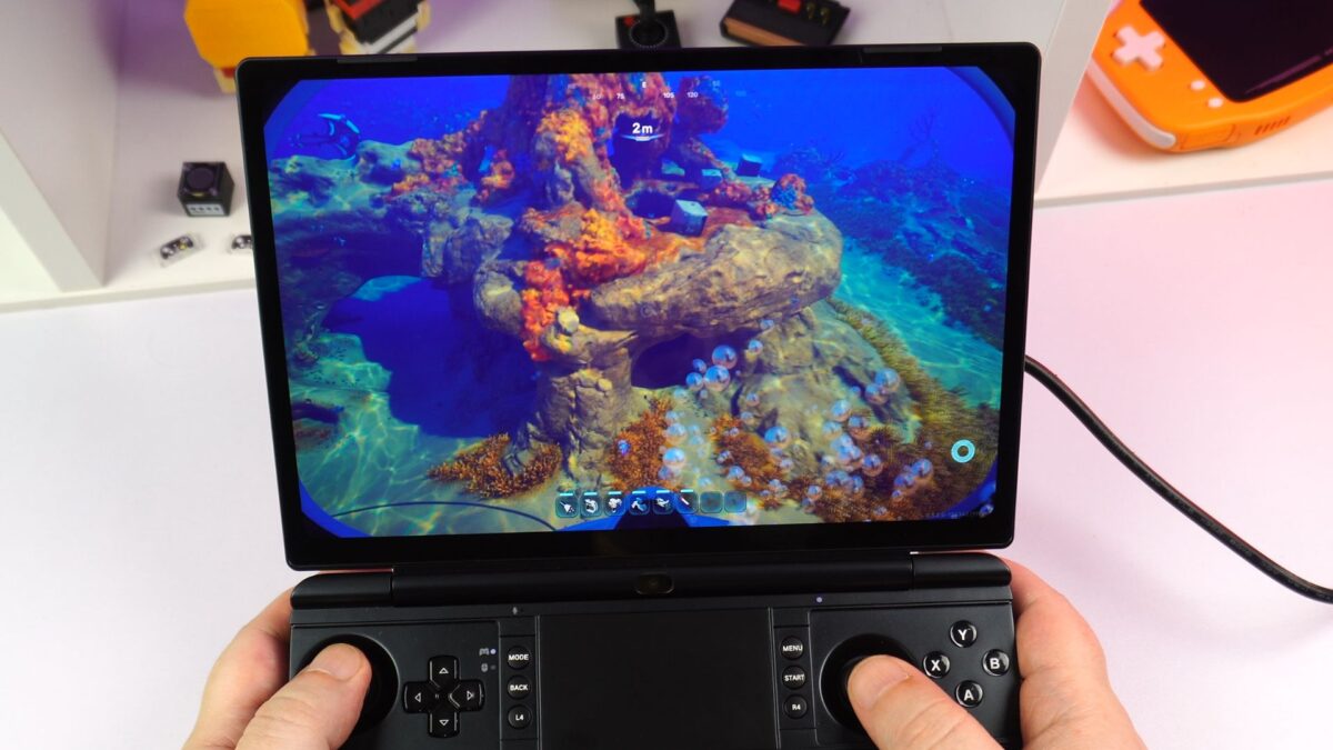 Underwater exploration looks great on Subnautica 2 with the GPD WIN MAX 3